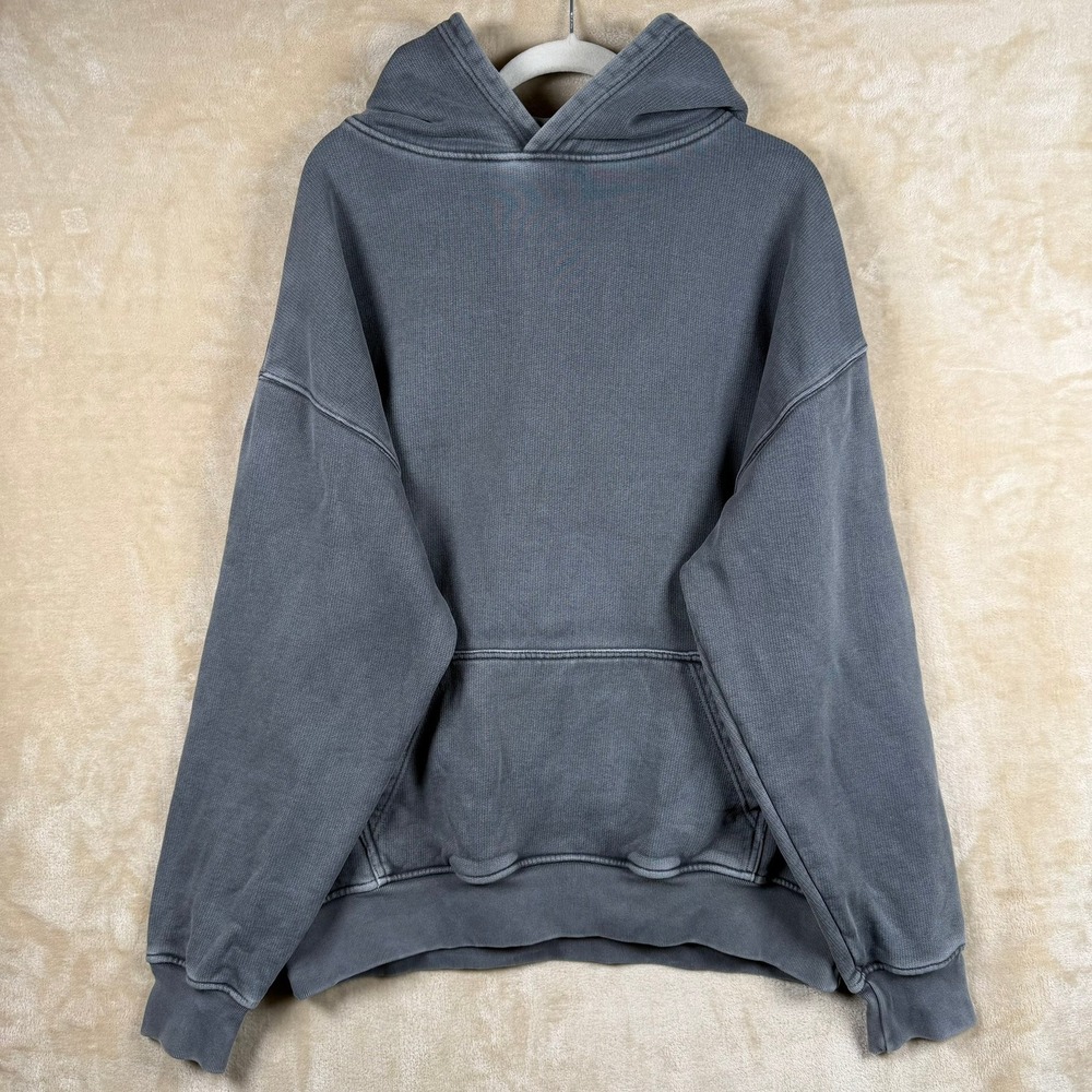 Velour Garments Mens M Oversized Organic Cotton Heavyweight Hoodie Charcoal Grey